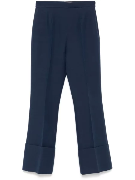 Pantaloni Valentino Garavani din crep albastru