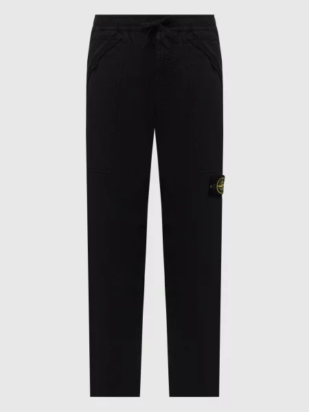 Штани з патчем логотипа Stone Island чорні