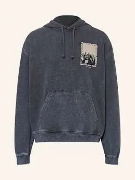 Tommy Jeans Mikina S Kapucí tmavě šedá/ světle šedá/ hnědá bílá