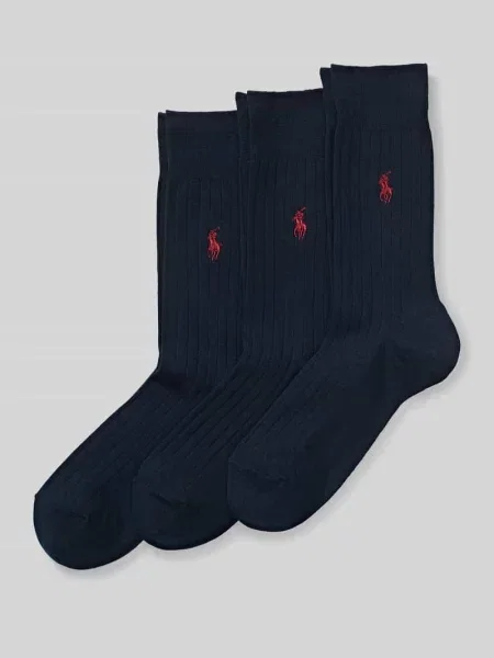 Skarpety z mieszanki bawełny w zestawie 3 szt. Polo Ralph Lauren Underwear granatowe