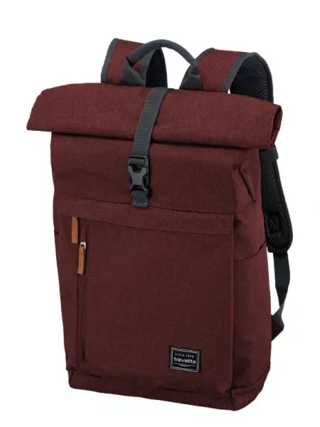 Travelite Basics Roll-up Bordeaux Backpack Red κόκκινο