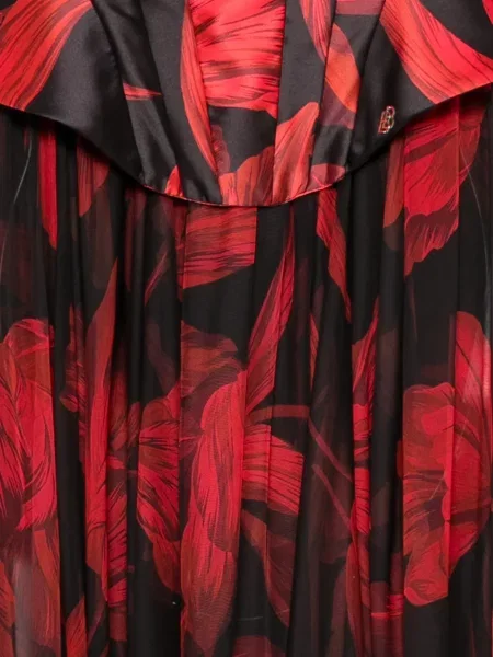 Rochie maxi Babylone Paris cu model floral cu imagine negru