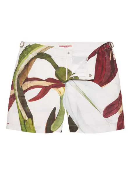 Slip de baie Orlebar Brown cu model floral cu imagine alb