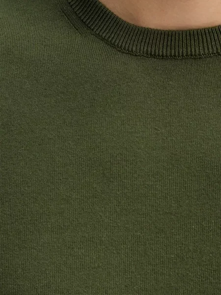 Lung pulover Benetton cu decolteu rotund verde