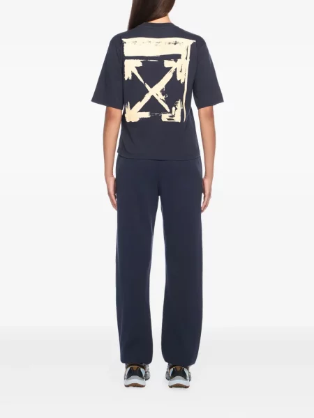Pantaloni Off-white cu imagine alb