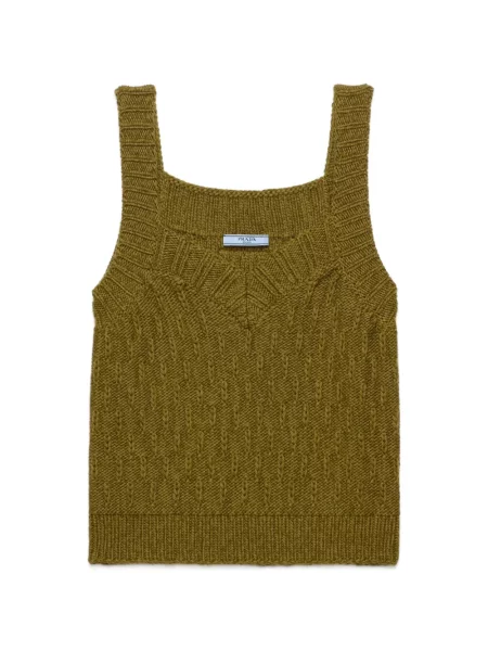 Top Prada de lână verde
