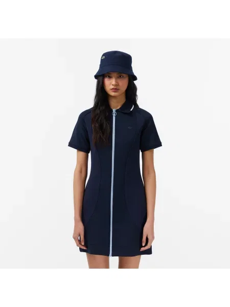 Lacoste Sukienka Z Krótkim Rękawem Classic Fit granatowa