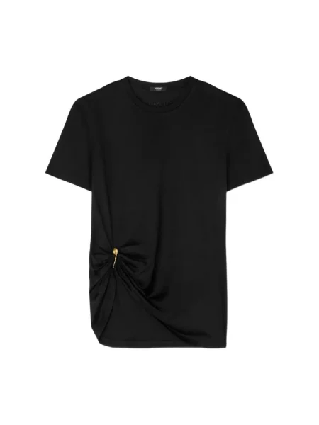 Koszulka Versace z krótkim rękawem drapowana czarna