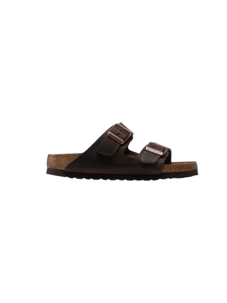 Klapki Birkenstock skórzane brązowe
