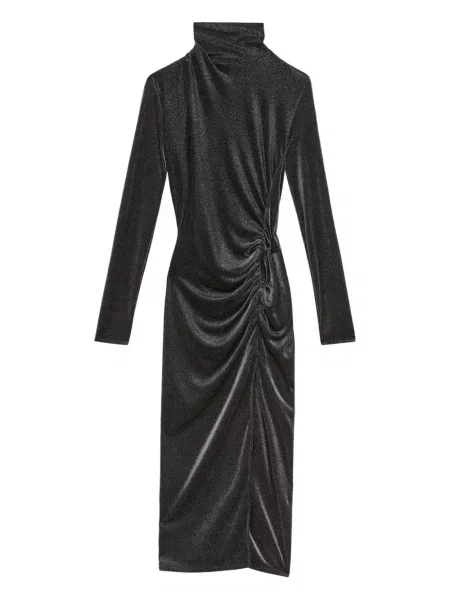 Rochie midi Marant Etoile drapată până la genunchi de costum gri