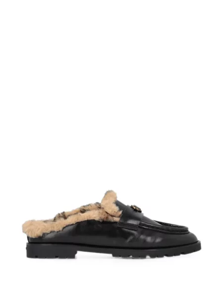 Papuci tip mules Pinko din piele negru