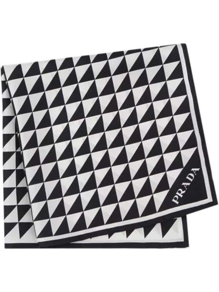 Fular Prada din țesătură twill negru