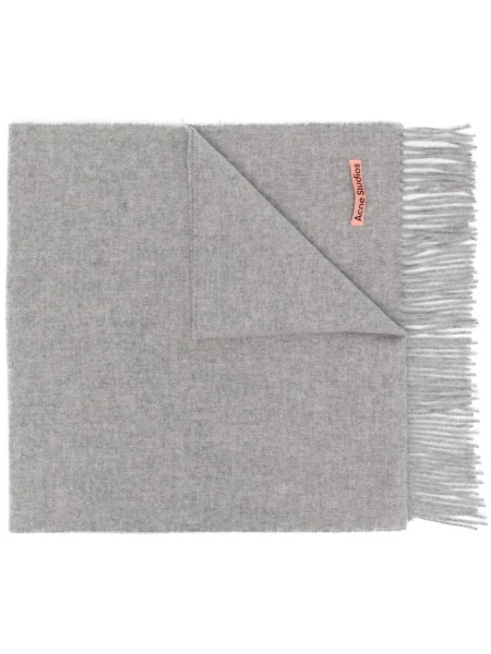 Fular Acne Studios cu franjuri de lână gri