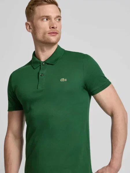 Koszulka polo o kroju slim fit z czystej bawełny Lacoste zielona
