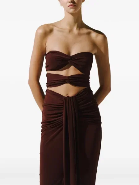 Rochie maxi Baobab fără bretele maro