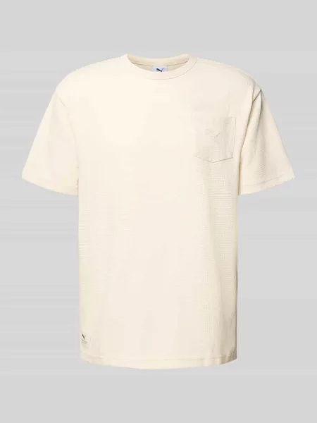 T-shirt o kroju relaxed fit z kieszenią na piersi Puma Performance biała