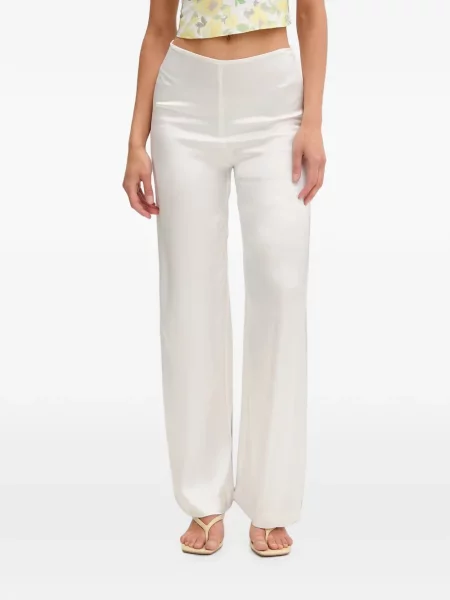Pantaloni palazzo Bardot alb