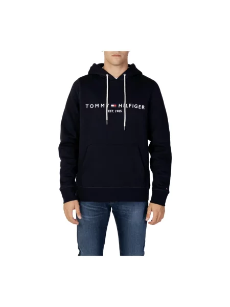 Bluza Tommy Hilfiger z kapturem z logo granatowa