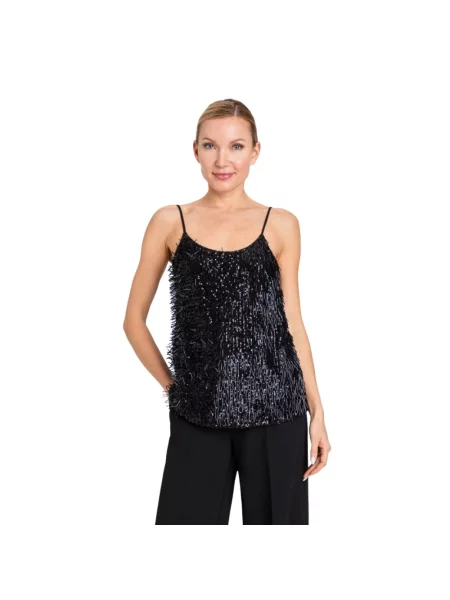 Top Twinset z cekinami czarny