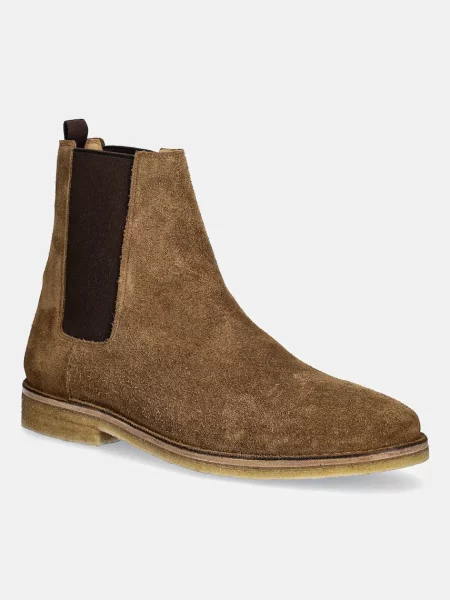 BOSS botine din piele întoarsă BECKHAM X BOSS bej