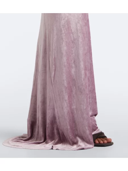 Rochie Rick Owens de catifea cu spatele deschis roz