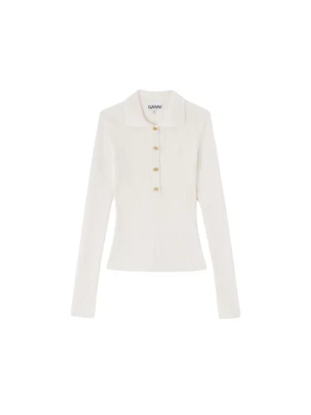 Koszulka Ganni z cekinami biała