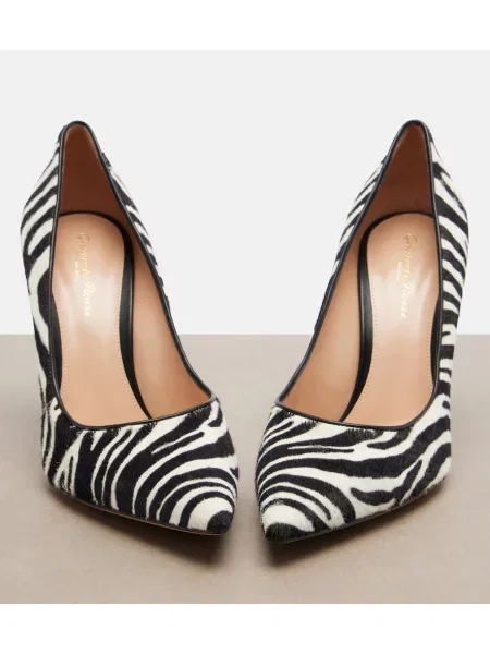 Pantofi cu toc Gianvito Rossi cu imagine cu model zebră alb