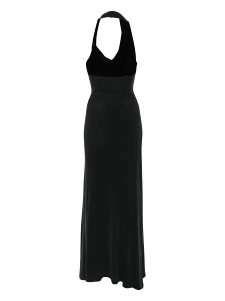 Rochie maxi Aya Muse cu gât halter de costum negru