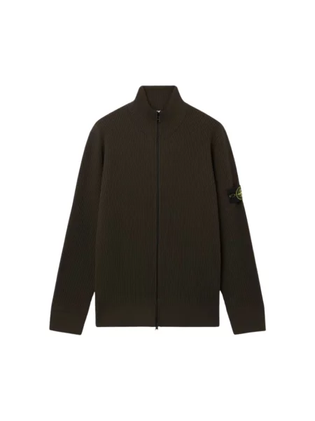 Kardigan Stone Island wełniany z kamieniami brązowy