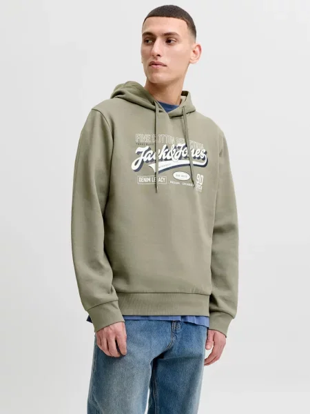 JACK & JONES Mikina námornícka modrá / nefritová biela