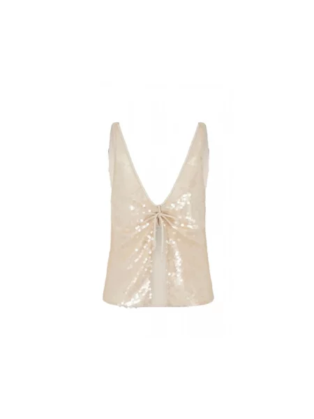 Top Emporio Armani z cekinami beżowy