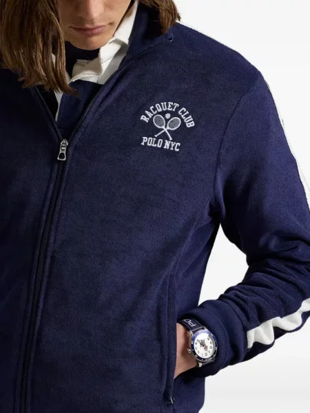 Hanorac Polo Ralph Lauren în carouri cu două rânduri de nasturi cu broderie albastru