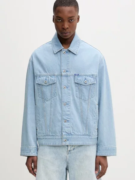 HUGO Blue jachetă pentru bărbați din denim Kirkby albastru