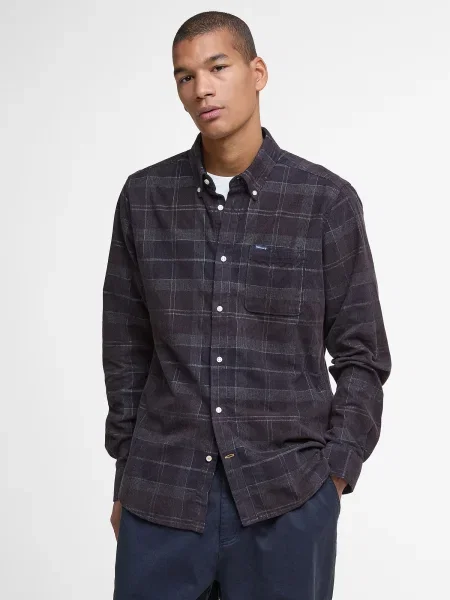 Barbour košeľa pánska menčestrová Blair Tailored Shirt hnedá