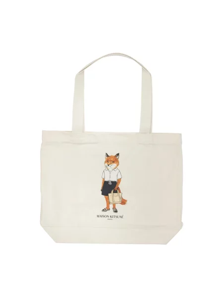 Shopperka Maison Kitsune beżowa