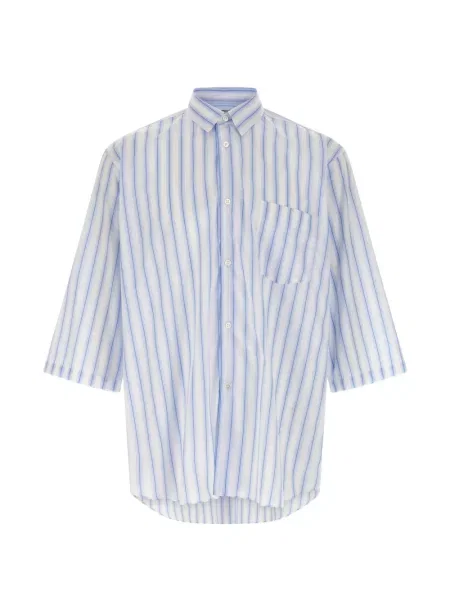 Prugasta košulja Comme Des Garçons Shirt našiveni džepovi bijela