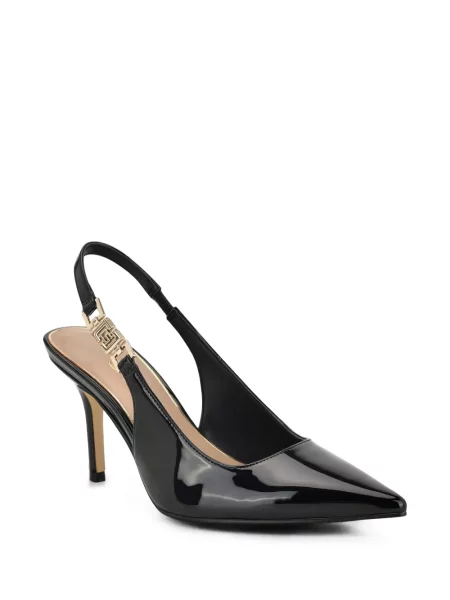 Pantofi cu toc Guess din piele slingback negru