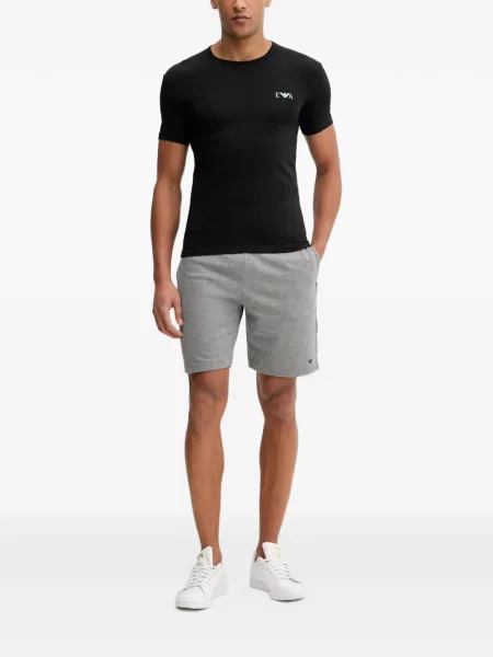 Košile Emporio Armani jersey s autogramem černá