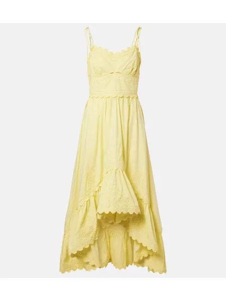 Rochie midi Juliet Dunn cu broderie galben