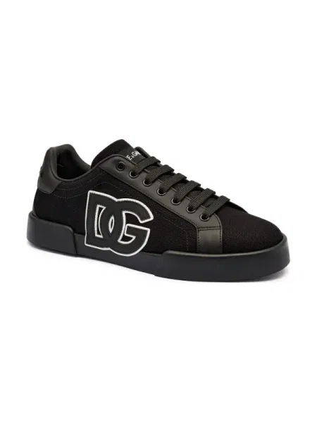 Dolce & Gabbana Sneakers cu adaos de piele negru