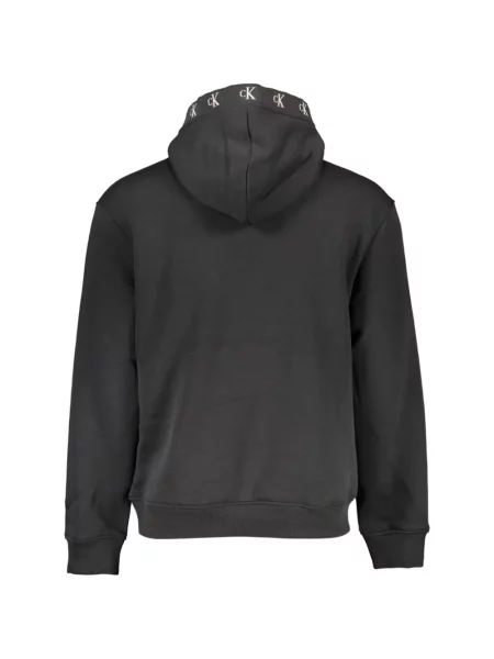 Hanorac cu glugă Calvin Klein cu autograf negru