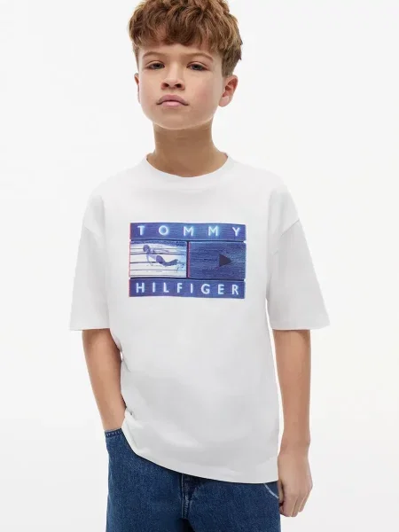 Tommy Hilfiger majica za djecu od pamuka bijela