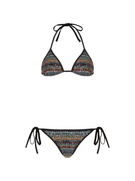 Bikini Missoni cu paiete tricotate negru