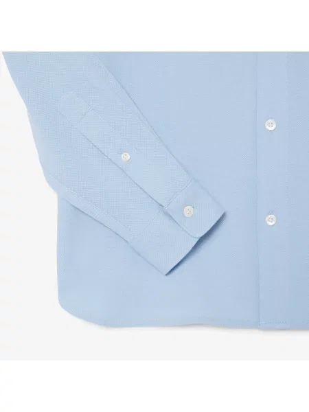 Lacoste Koszula Slim Fit Z Bawełnianej Piki niebieski
