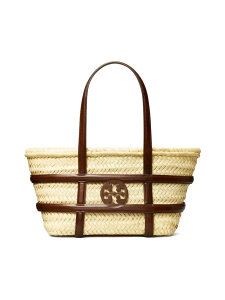 Shopperka Tory Burch słomkowa beżowa