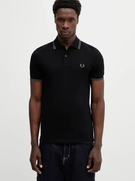 Koszulka polo Fred Perry klasyczna z paskiem czarna