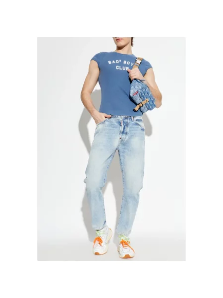 Jeansy Dsquared2 o skróconej długości niebieskie