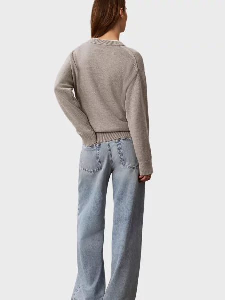 Светр Calvin Klein Jeans з лого сірий