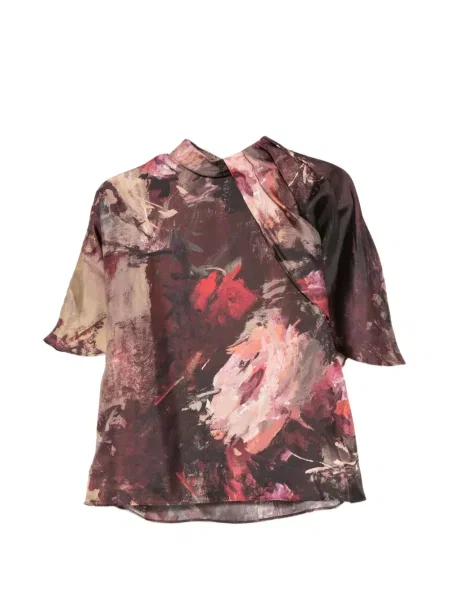 Bluză Antonio Marras cu model floral cu imagine drapată roșu