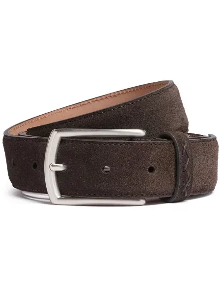 Cu centură curea Zegna din piele de căprioară cu cataramă maro